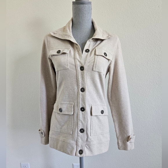 Lucy Four-Pocket Knit Utility Cardigan Sweatshirt Jacket Long Sleeve size Small - Picture 2 of 14